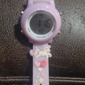 Jnew kids 3d pink unicorn watch digital water resistant